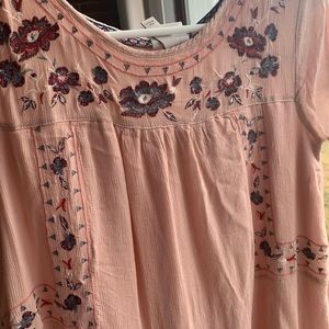 Dusty Rose Boho Shirt Mini Dress